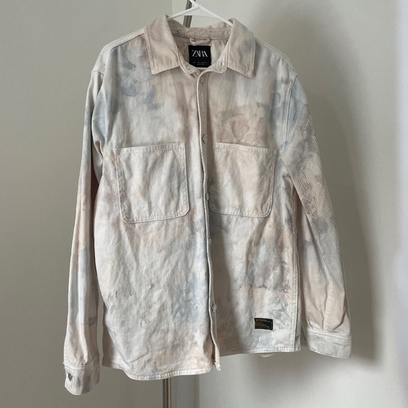 Zara Other - Zara Tie-Dye Print Lightweight Denim Shacket